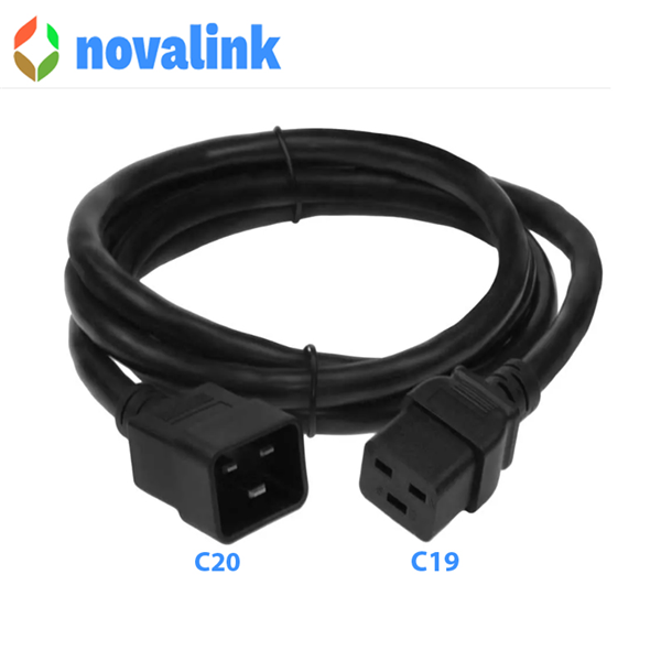 Dây nguồn C19 C20 dài 2m  mã NV-56002A  tiết diện 14AWG, công xuất 15A